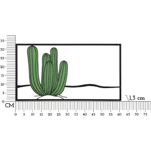 Mauro Ferretti panel mural cactus 60x1,3x33 cm verde negro