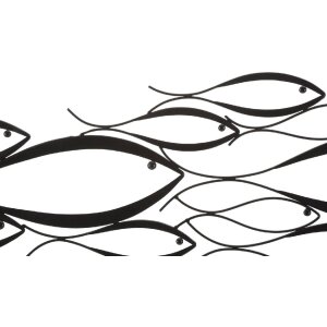 Mauro Ferretti panel mural Fishy 100x1x35 cm negro