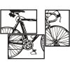 Mauro Ferretti panel de pared bicicleta juego 3 pzs. cada uno 40x1,3x60 cm negro