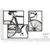 Mauro Ferretti panel de pared bicicleta juego 3 pzs. cada uno 40x1,3x60 cm negro