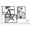 Mauro Ferretti panel de pared bicicleta juego 3 pzs. cada uno 40x1,3x60 cm negro