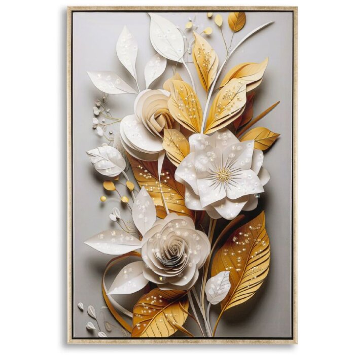 Mauro Ferretti mural Flora con marco 42x3.5x62 cm multicolor