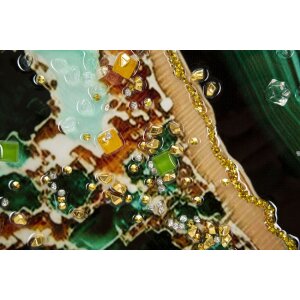 Mauro Ferretti mural Smeraldy 82x4x62 cm oro verde
