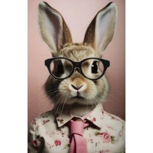 Mauro Ferretti mural Bunny con marco 62,5x2,8x62,5 cm rosa