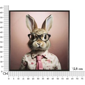Mauro Ferretti mural Bunny con marco 62,5x2,8x62,5 cm rosa