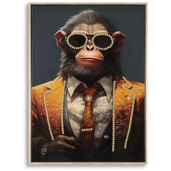 Mauro Ferretti mural Monky 52,5x2,8x72,5 cm naranja negro