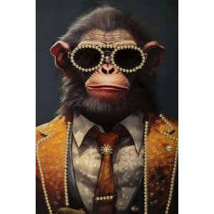 Mauro Ferretti mural Monky 52,5x2,8x72,5 cm naranja negro
