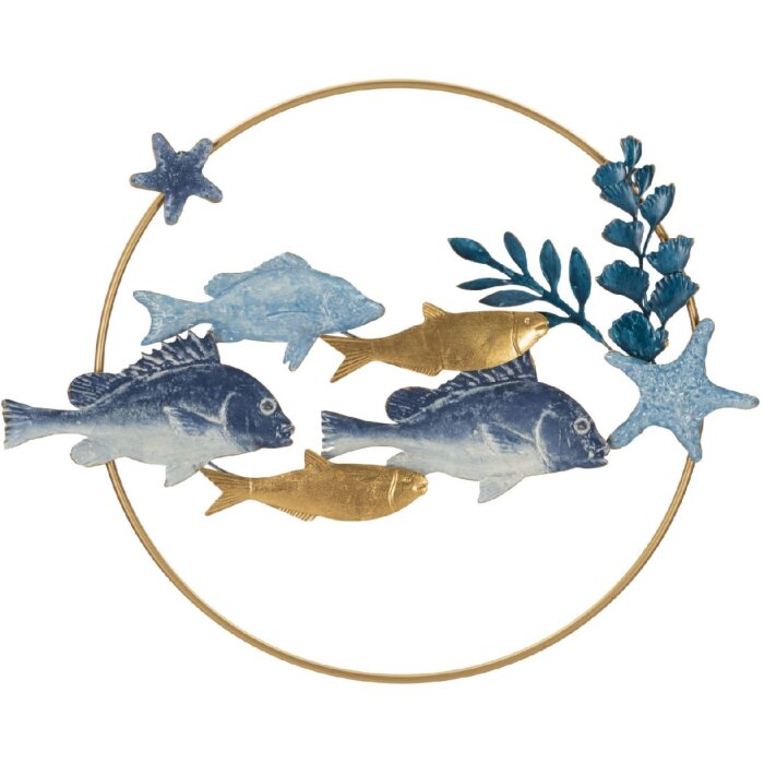 Mauro Ferretti panel mural Marine 77x5x63 cm azul oro