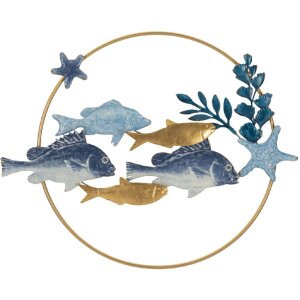 Mauro Ferretti panel mural Marine 77x5x63 cm azul oro