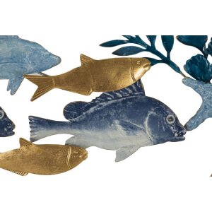 Mauro Ferretti panel mural Marine 77x5x63 cm azul oro