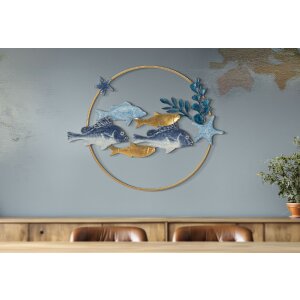 Mauro Ferretti panel mural Marine 77x5x63 cm azul oro