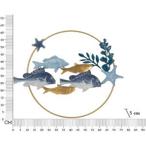 Mauro Ferretti panel mural Marine 77x5x63 cm azul oro