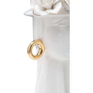 Mauro Ferretti Jarrón Mujer Elegante 15x13.3x23.5 cm oro blanco