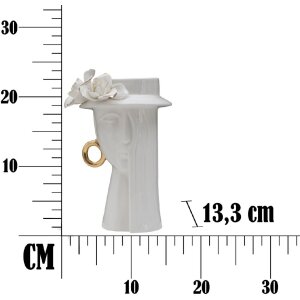 Mauro Ferretti Jarrón Mujer Elegante 15x13.3x23.5 cm oro blanco