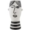 Mauro Ferretti jarrón cara 13.2x11.8x26.3 cm blanco negro