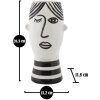 Mauro Ferretti jarrón cara 13.2x11.8x26.3 cm blanco negro