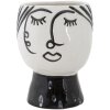 Mauro Ferretti florero cara Ø 14x18,2 cm blanco negro