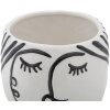 Mauro Ferretti florero cara Ø 14x18,2 cm blanco negro