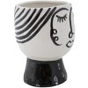 Mauro Ferretti florero cara Ø 14x18,2 cm blanco negro