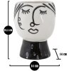 Mauro Ferretti florero cara Ø 14x18,2 cm blanco negro