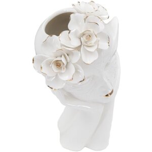 Mauro Ferretti Jarrón Mujer Máscara 16,5x14x27,3 cm oro blanco