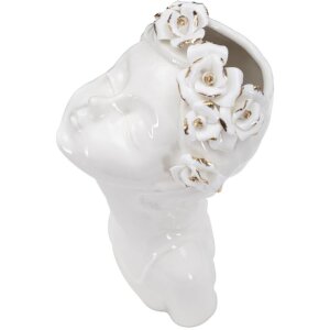 Mauro Ferretti Jarrón Señoritas Rosas 10x14x26 cm oro blanco