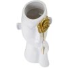 Mauro Ferretti florero cara con flor 14x13x27 cm oro blanco