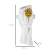 Mauro Ferretti florero cara con flor 14x13x27 cm oro blanco