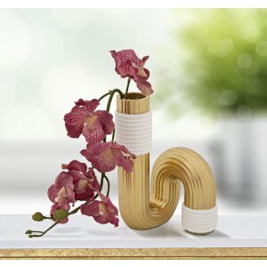 Mauro Ferretti Bann jarrón 10,7x10,7x18,3 cm oro blanco