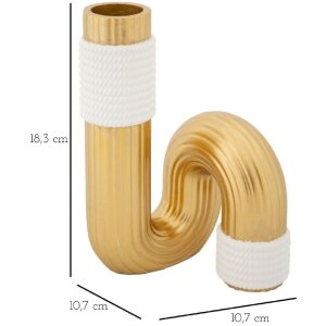 Mauro Ferretti Bann jarrón 10,7x10,7x18,3 cm oro blanco