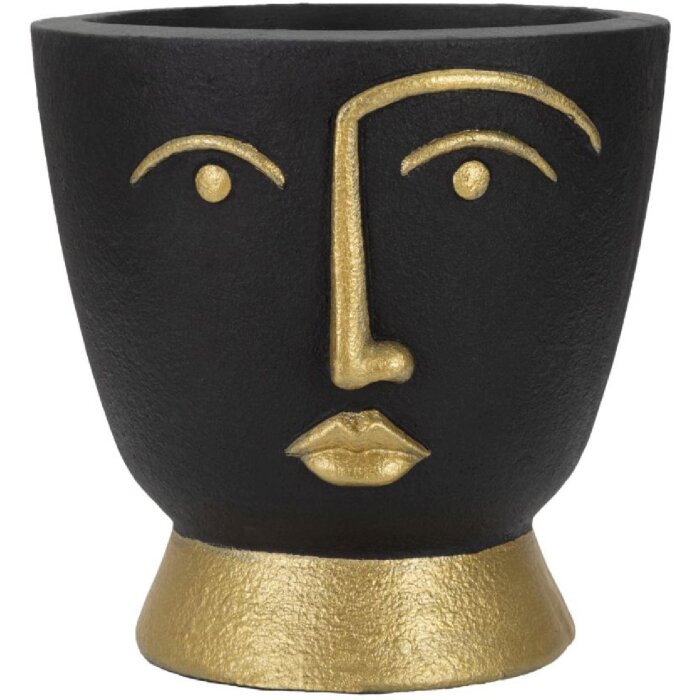 Mauro Ferretti Jarrón Tribal Ø 25x25 cm oro negro