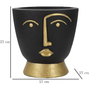 Mauro Ferretti Jarrón Tribal Ø 25x25 cm oro negro