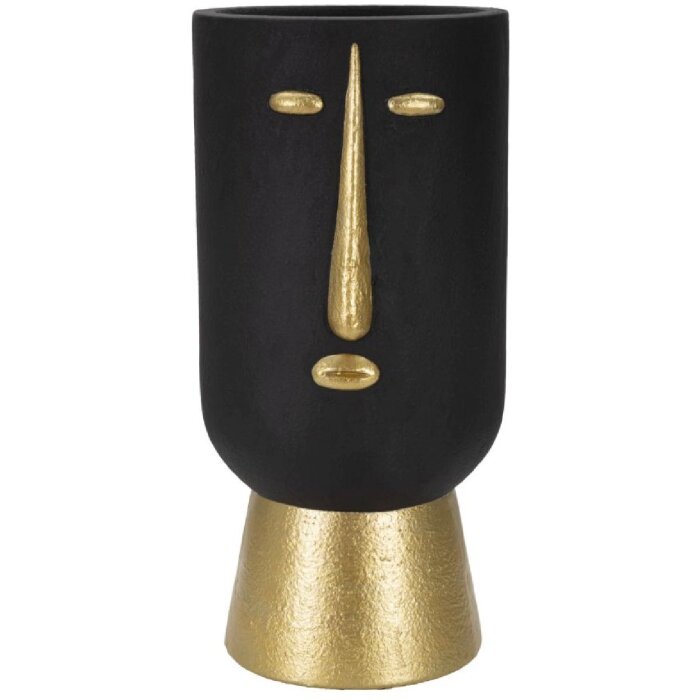 Mauro Ferretti Jarrón Tribal Ø 21x45 cm oro negro