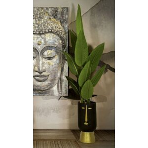 Mauro Ferretti Jarrón Tribal Ø 21x45 cm oro negro