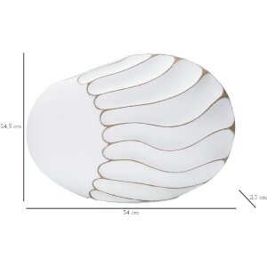 Mauro Ferretti Jarrón Lines 34x11.5x24.5 cm blanco lavado