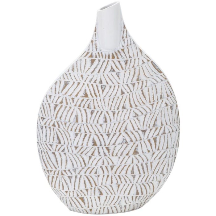 Mauro Ferretti Jarrón Nairobi 30,5x11,5x46,5 cm blanco lavado