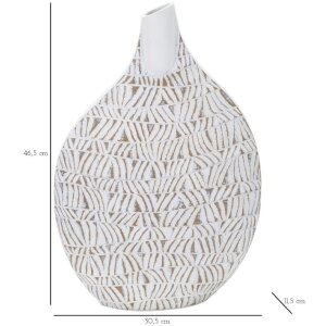 Mauro Ferretti Jarrón Nairobi 30,5x11,5x46,5 cm blanco lavado