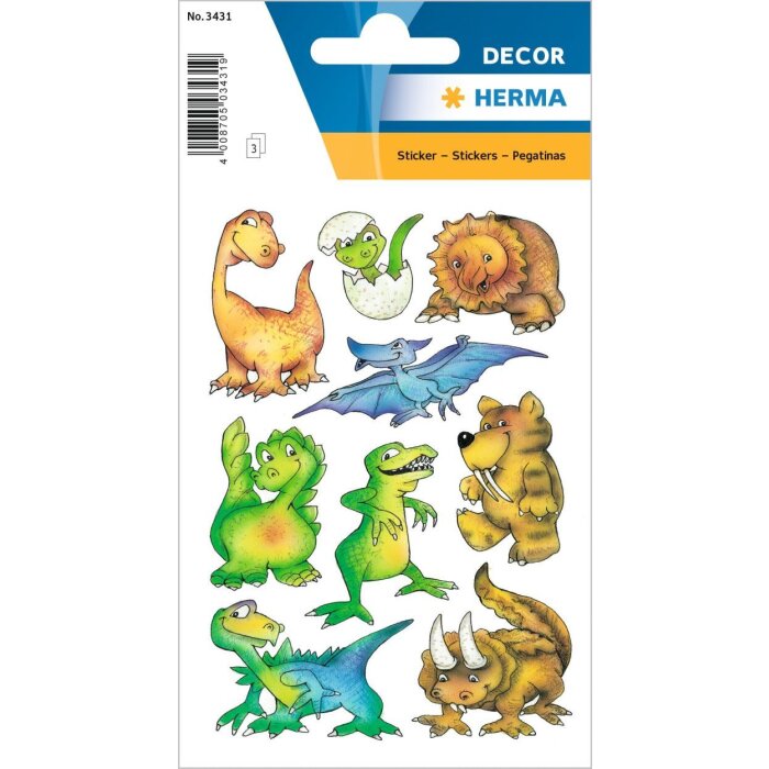 herma etiquetas decorativas Dinos 3 hojas