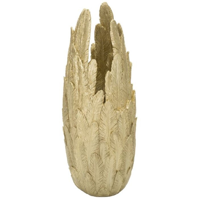 Mauro Ferretti jarrón plumas 32x34x80 cm dorado