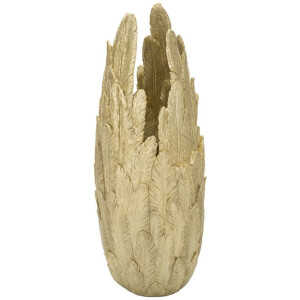 Mauro Ferretti jarrón plumas 32x34x80 cm dorado