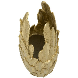 Mauro Ferretti jarrón plumas 32x34x80 cm dorado