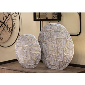 Mauro Ferretti Eklipsen jarrón 36x11x34,5 cm oro blanco