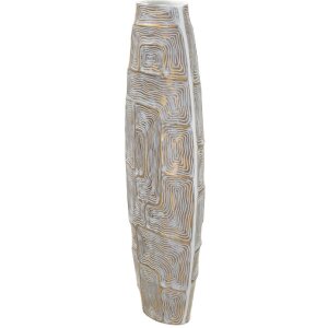 Mauro Ferretti florero Eklips torre 24x11.5x59.5 cm oro blanco
