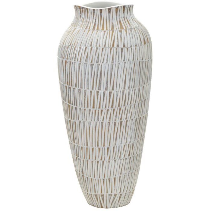 Mauro Ferretti Stiky jarrón Ø 23x50 cm oro blanco