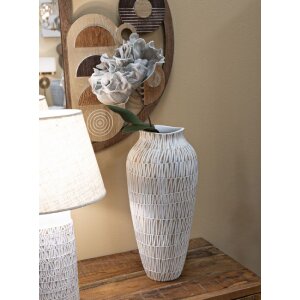 Mauro Ferretti Stiky jarrón Ø 23x50 cm oro blanco