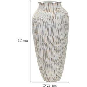 Mauro Ferretti Stiky jarrón Ø 23x50 cm oro blanco
