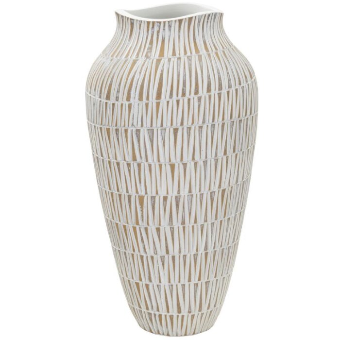 Mauro Ferretti Stiky jarrón Ø 22x44 cm oro blanco