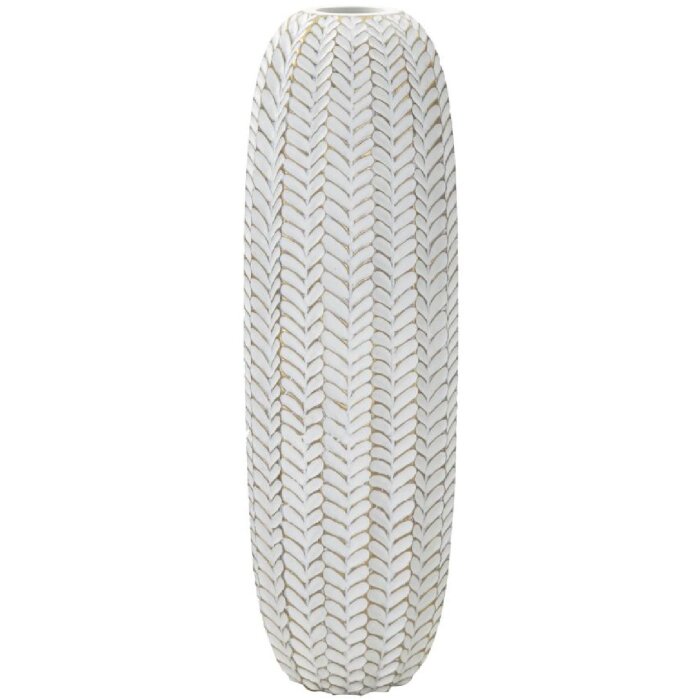 Mauro Ferretti florero hoja Ø 20x67 cm oro blanco