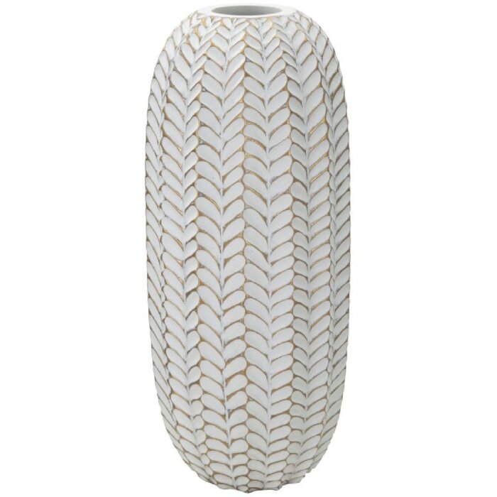 Mauro Ferretti florero hoja Ø 18,5x46 cm oro blanco