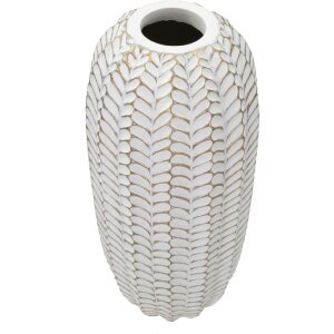 Mauro Ferretti florero hoja Ø 18,5x46 cm oro blanco